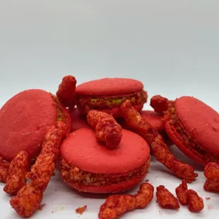 a pile of macarons