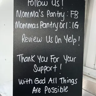 Sign at the food truck