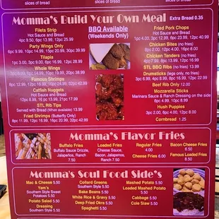 Mesa menu