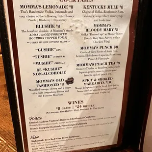 menu