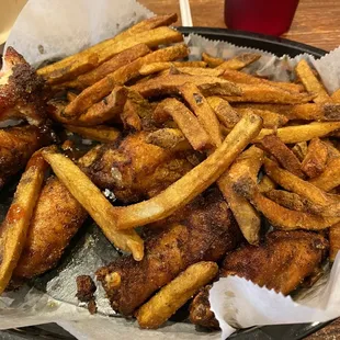 Wings and fries