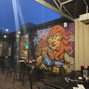 Outdoor deck and patio dining area