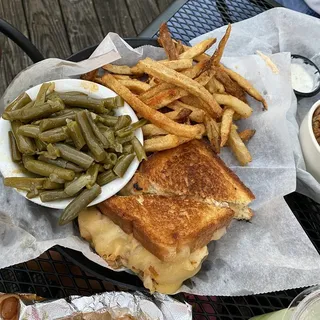 Pulled Chicken Grilled Cheese w/ 2 Sides