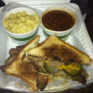 Brisket Grilled Cheese w/ 2 Sides
