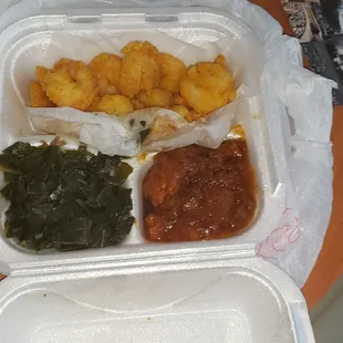 UNDER THE SEA PLATE  shrimp collards yams