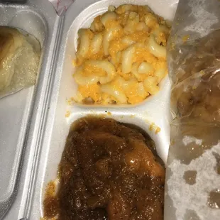 Yams were just okay. Macaroni and cheese was very bland