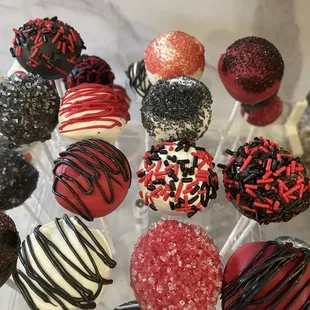 a variety of cake popss