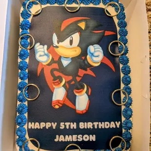 a sonic the hedger birthday cake