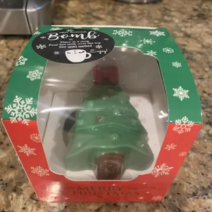 a christmas tree in a box