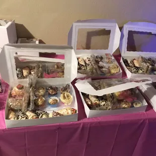 Treats boxes $50 get to try 1 gourmet apple 6 cupcakes 6 cheesecake cones 6 brownies