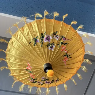Yellow hand painted parasol