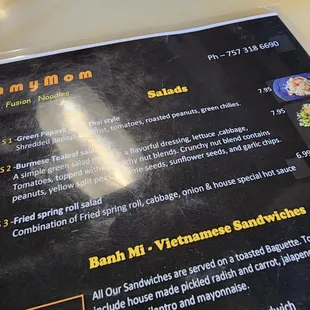 menu
