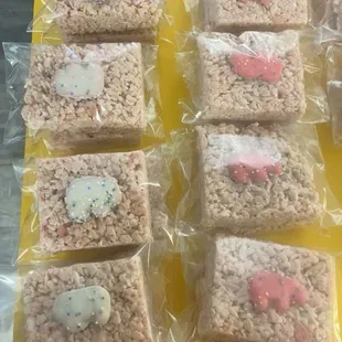 Frosted animal cookie Rice Krispy Treat