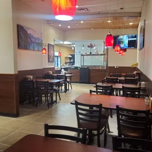 the inside of a restaurant