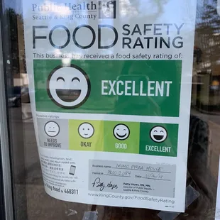 a food safety sign