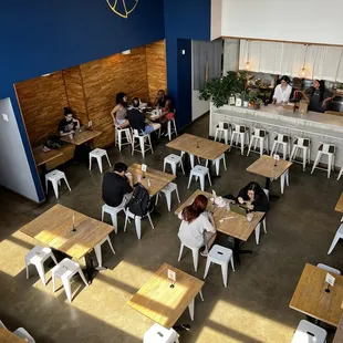 The restaurant seating area downstairs. Beautiful,