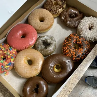 a box of assorted donuts