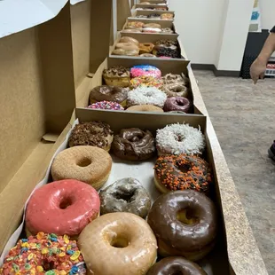 a long line of doughnuts