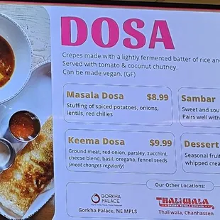 Menu (Dosa)