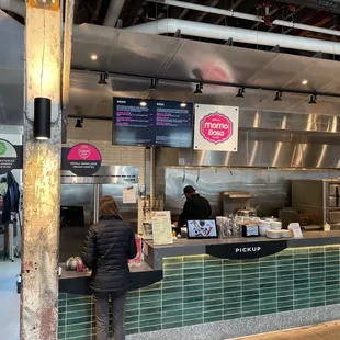 a woman at the counter