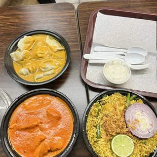 Chicken Jhol Momo Veg Biryani Butter chicken masala