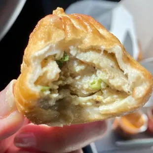 Chicken Momo's (fried). $10.99.  Comes with 2 small dipping sauces.