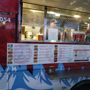 menus on the side of the truck