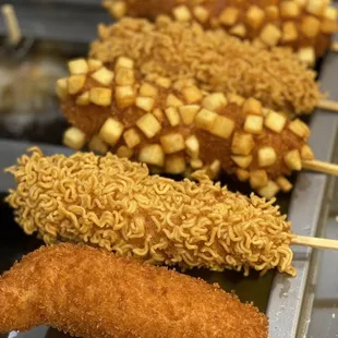 a close up of some food