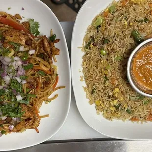 Chicken chowmein , chicken fried rice
