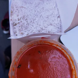 Curry with cheese and rice