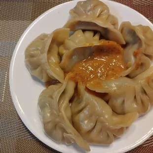 Our best MoMo with sauce in between.