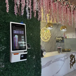 One of two ordering kiosks.