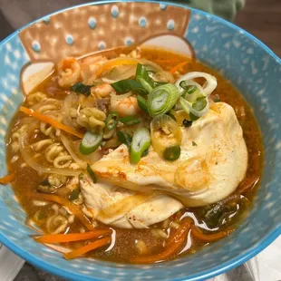 Spicy shrimp ramen