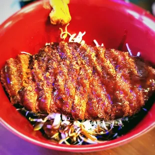 Pork katsudon sans rice.