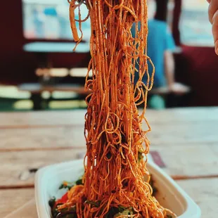 MOMO Spicy Noodle + Garlic Sauce + Diablo Spicy Powder + Pickled Bamboo Shoot