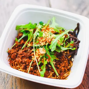 MOMO Spicy Noodle with Spicy Pork and Diablo Roasted Chili Powder