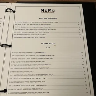 menu