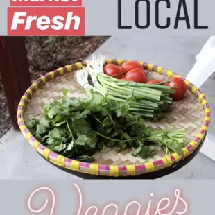 Market fresh, local, veggies inside each momo