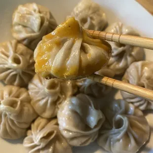 a spoon full of dumplings