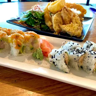 Tempura plate with California Roll &amp; Momo Ta Roll