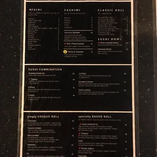 menu