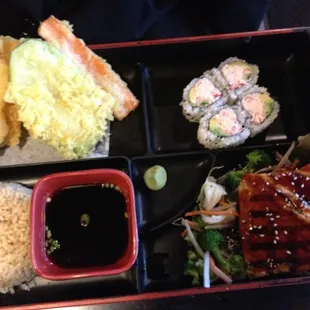 Salmon Bento with brown rice.