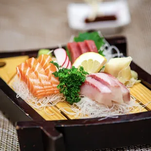 sashimi, sushi, sushi and sashimi, food