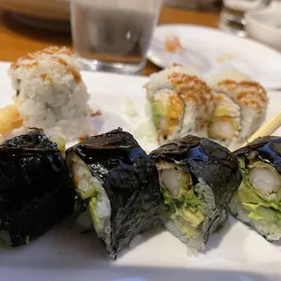 Forgot to take a picture, some missing lol! Tempura shrimp rolls.