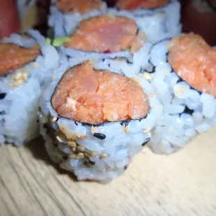 Spicy tuna roll, close-up.