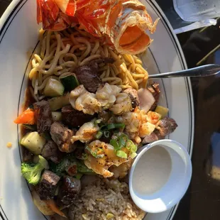 Steak and lobster Hibachi....was meeeeh...not a favorite, felt dry but portion was huge. Good for two people to share with small appetites