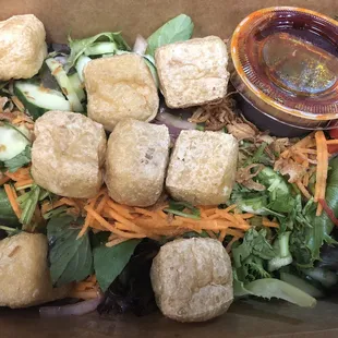tofu salad/rice bowl