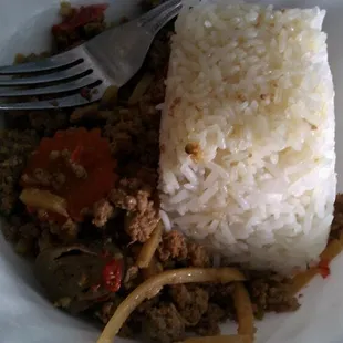 Half of the Thai basil chicken + all the rice