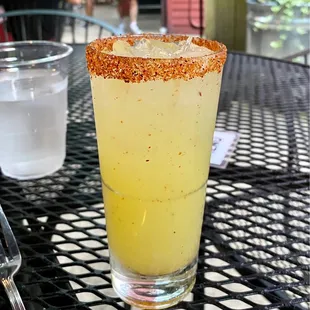 Pineapple margarita with chile-lime salt