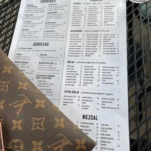 menu